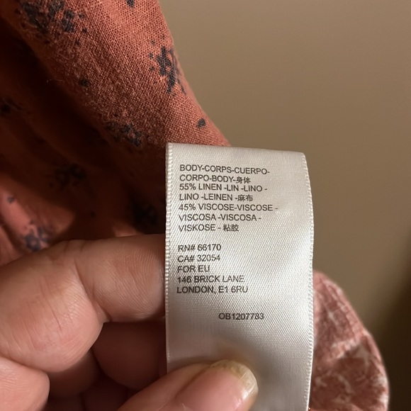 Linen blend button down vacation shirt. B6 - Picture 4 of 6